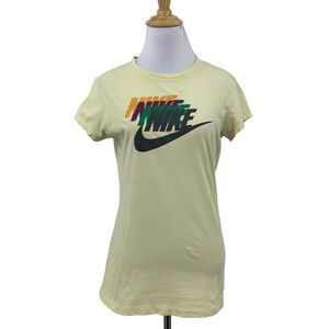 Vintage Nike T Shirt Womens M Medium Tall Maze Swoosh Short Sleeve Singapore Tee